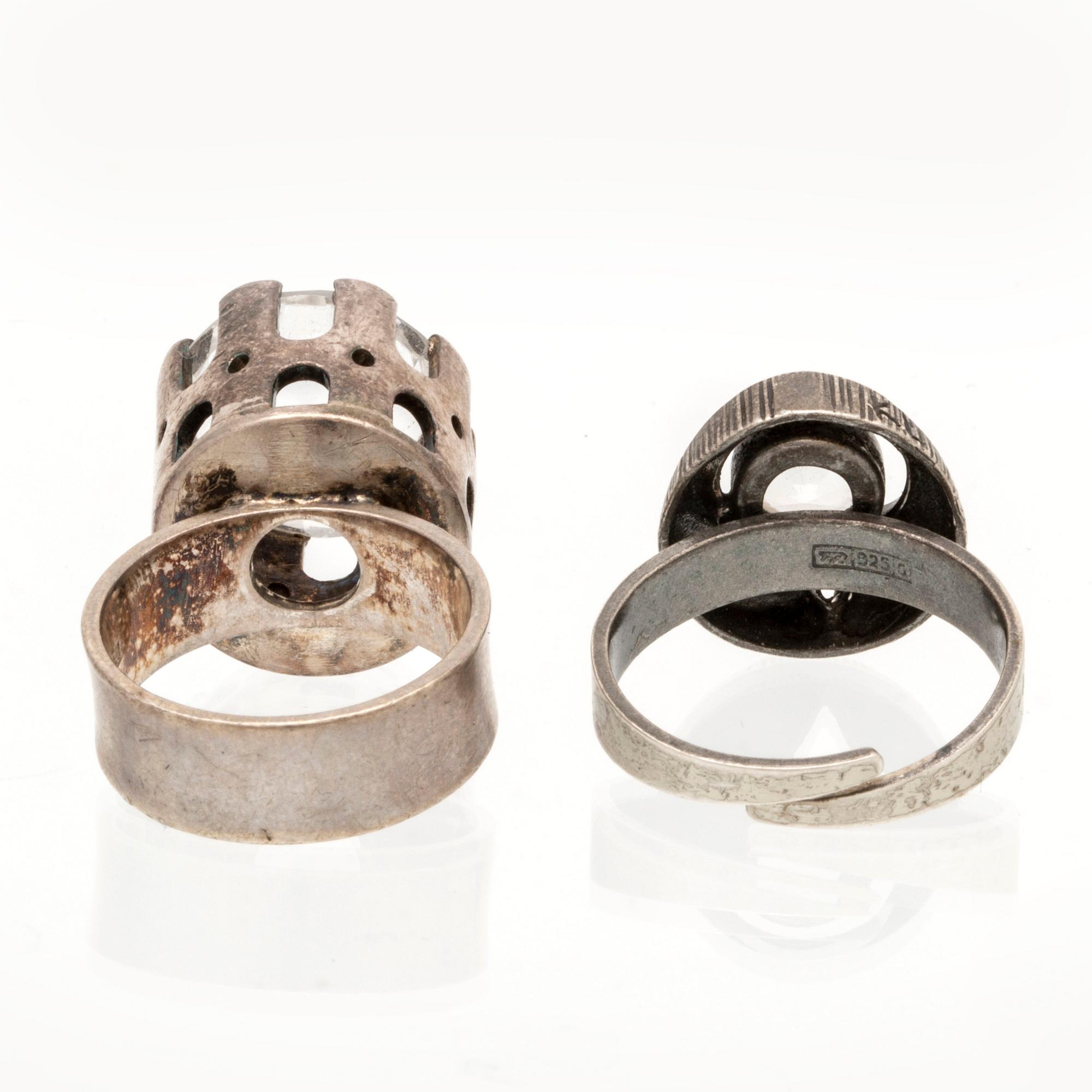 Silver jewellery, rock crystal, Karl Laine, Stigbert and others, 6 lots.