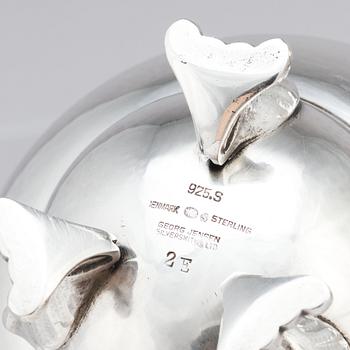 Georg Jensen, a sterling silver 3 pieces 'Blossom' coffee service, Jensen & Wendel, Copenhagen 1945-51.