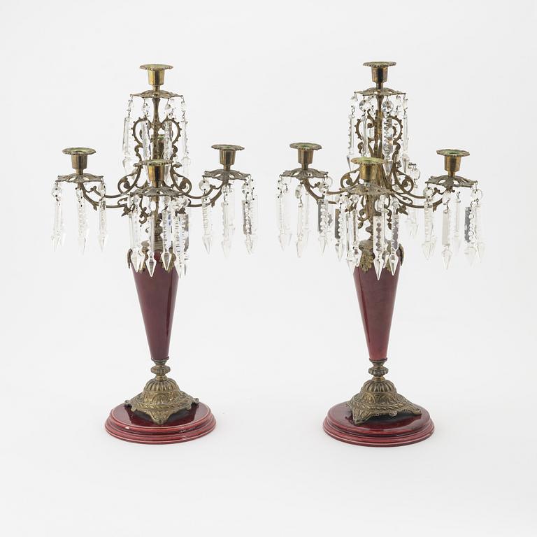 A pair of Oscarian candelabras, around 1900.