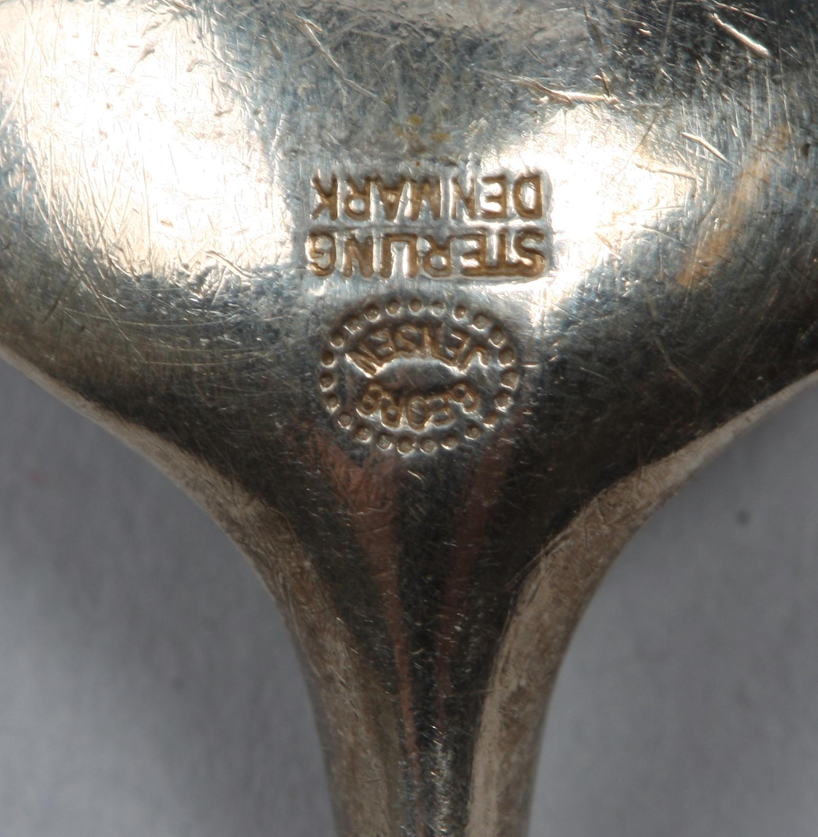 MOCCASKEDAR, 10 st, silver. Tias Echhoff för George Jensen, Danmark. "Cypress".