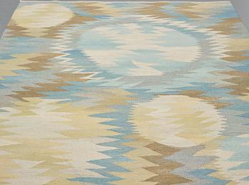 Barbro Nilsson, A carpet, "Solfläckar", flat weave, ca 287,5-289 x 207-208,5 cm, signed AB MMF BN.