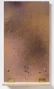 Fredrik Vaerslev, mixed media on panel, hinges, porcelin vase, plastic flowers.