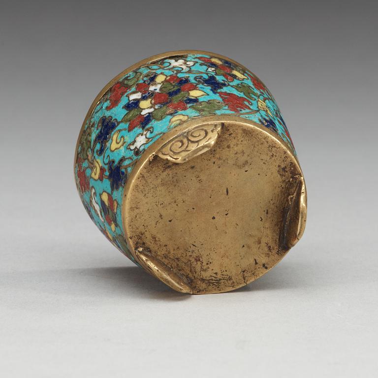 A Cloisonné miniature tripod censer, Ming dynasty (1368-1644).