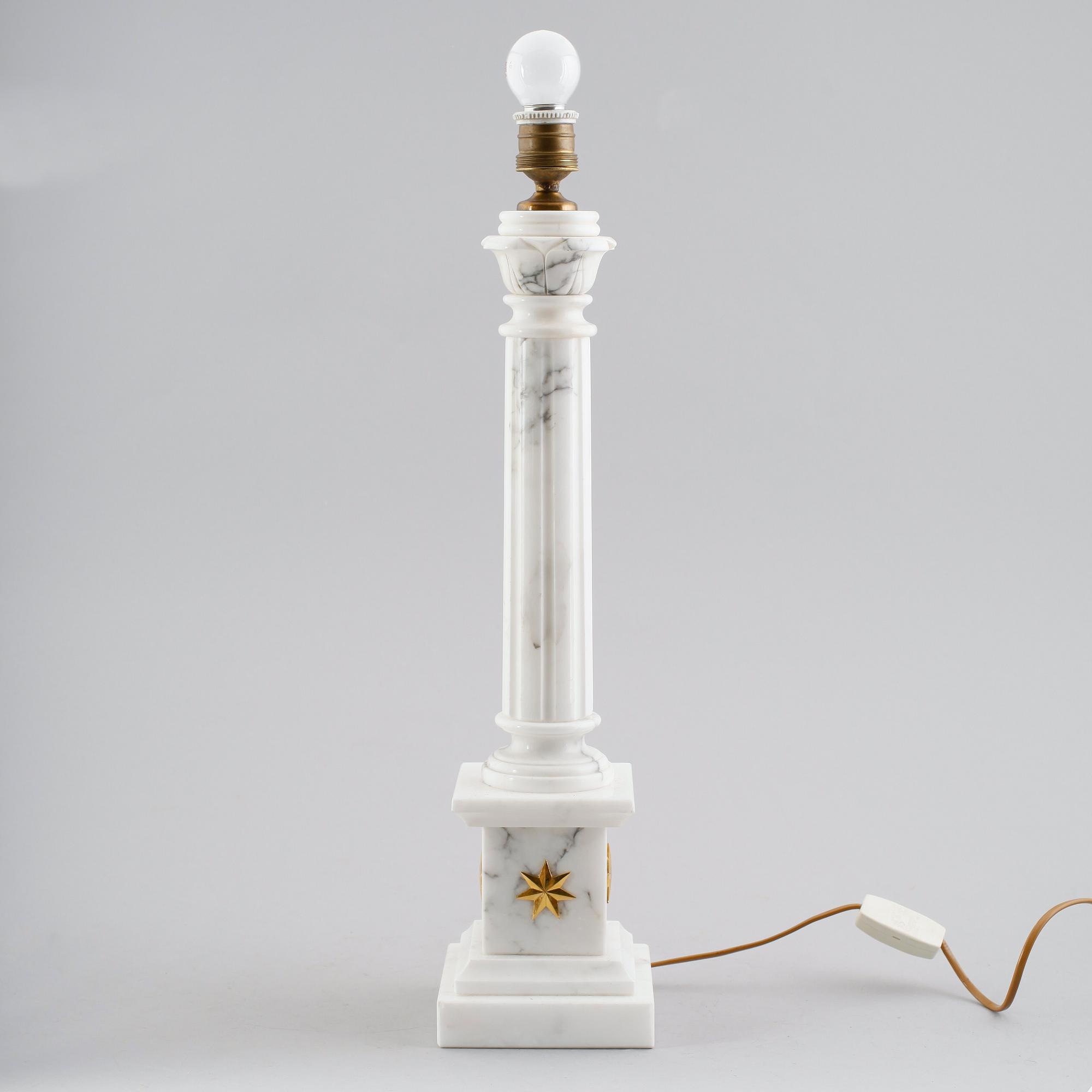 LAMPFOT, marmor, gustaviansk stil, 1900-talets mitt.