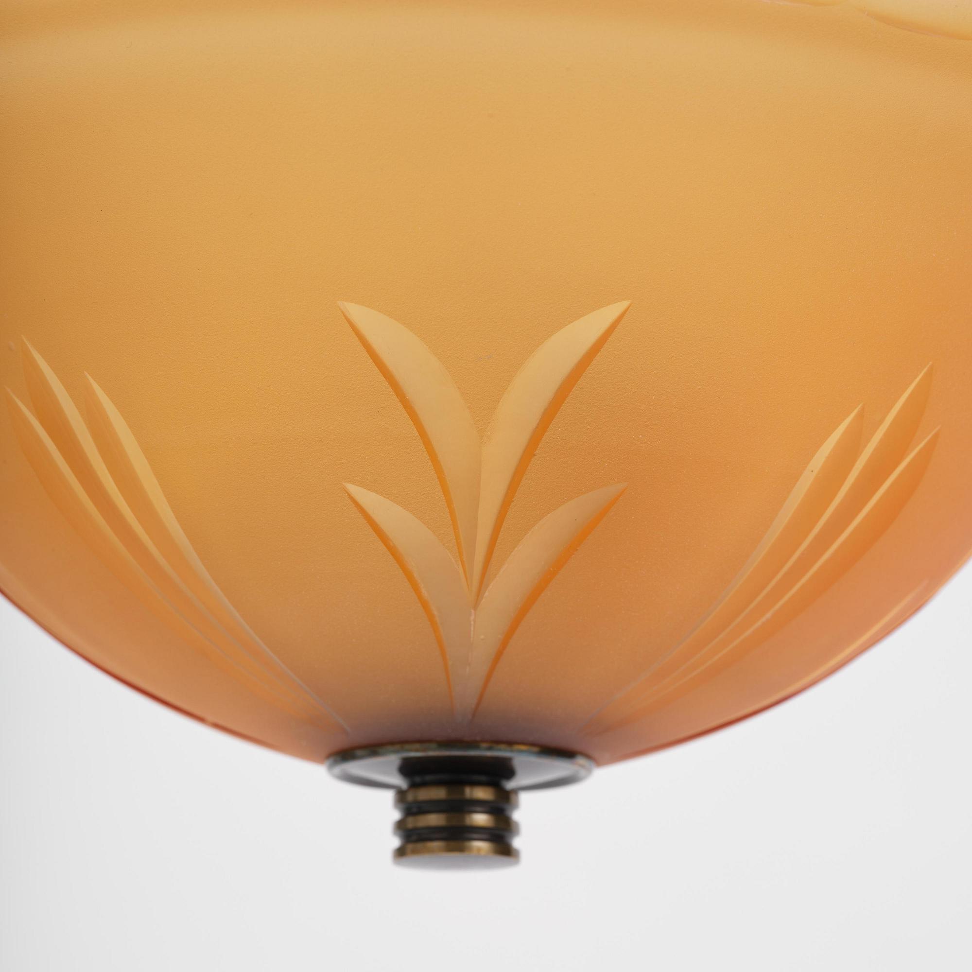 Edward Hald, a pair of ceiling lamps, Orrefors, 1930s.