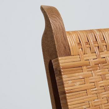 Hans J. Wegner, an oak "CH-27" easy chair, Carl Hansen & Son, Denmark, 1950-60's.