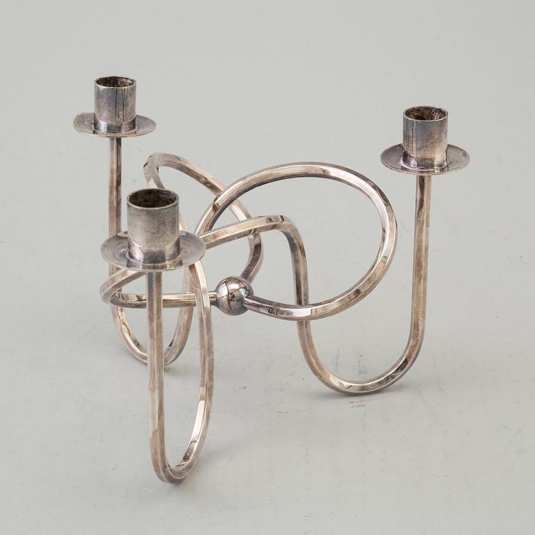 a silver plated "Vänskapsknuten" candelabra, Firma Svenskt Tenn, designed in 1938,