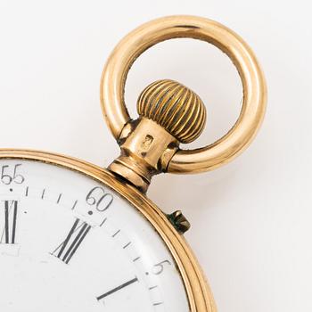 Pocket watch, 14K gold, approx. 34.5 mm.