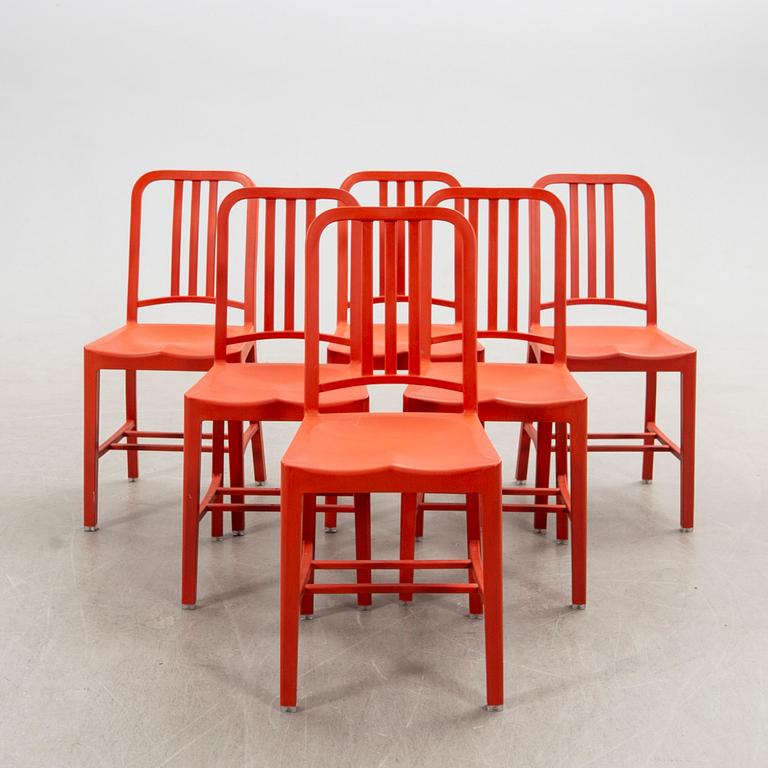 Chairs, 6 pcs, "111 Navy Chair", Emeco & Coca-Cola. USA 21st century.