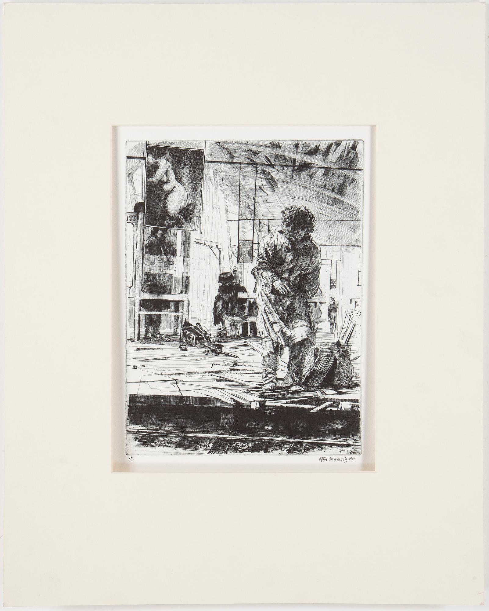 PARTI GRAFIK, ca 100 verk, bl.a från Föreningen för Grafisk Konst, Björn Brusewitz och Louis Bastin.