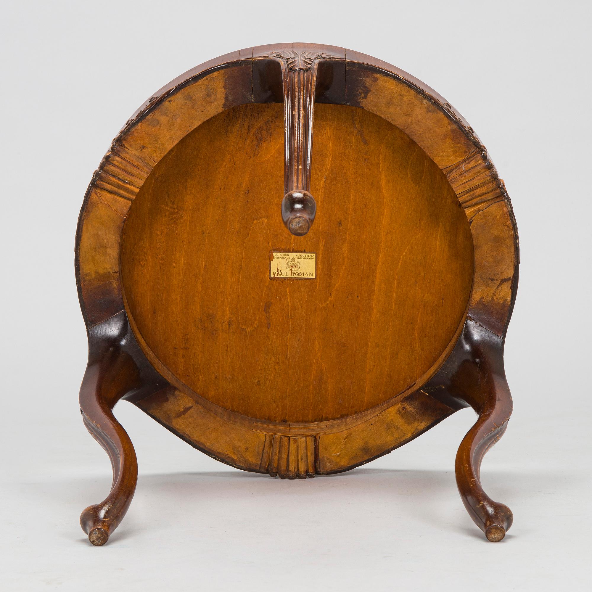 Brickbord, sterlingsilver och mahognyfaner, Mappin & Webb, London 1912, stommen av Paul Boman.