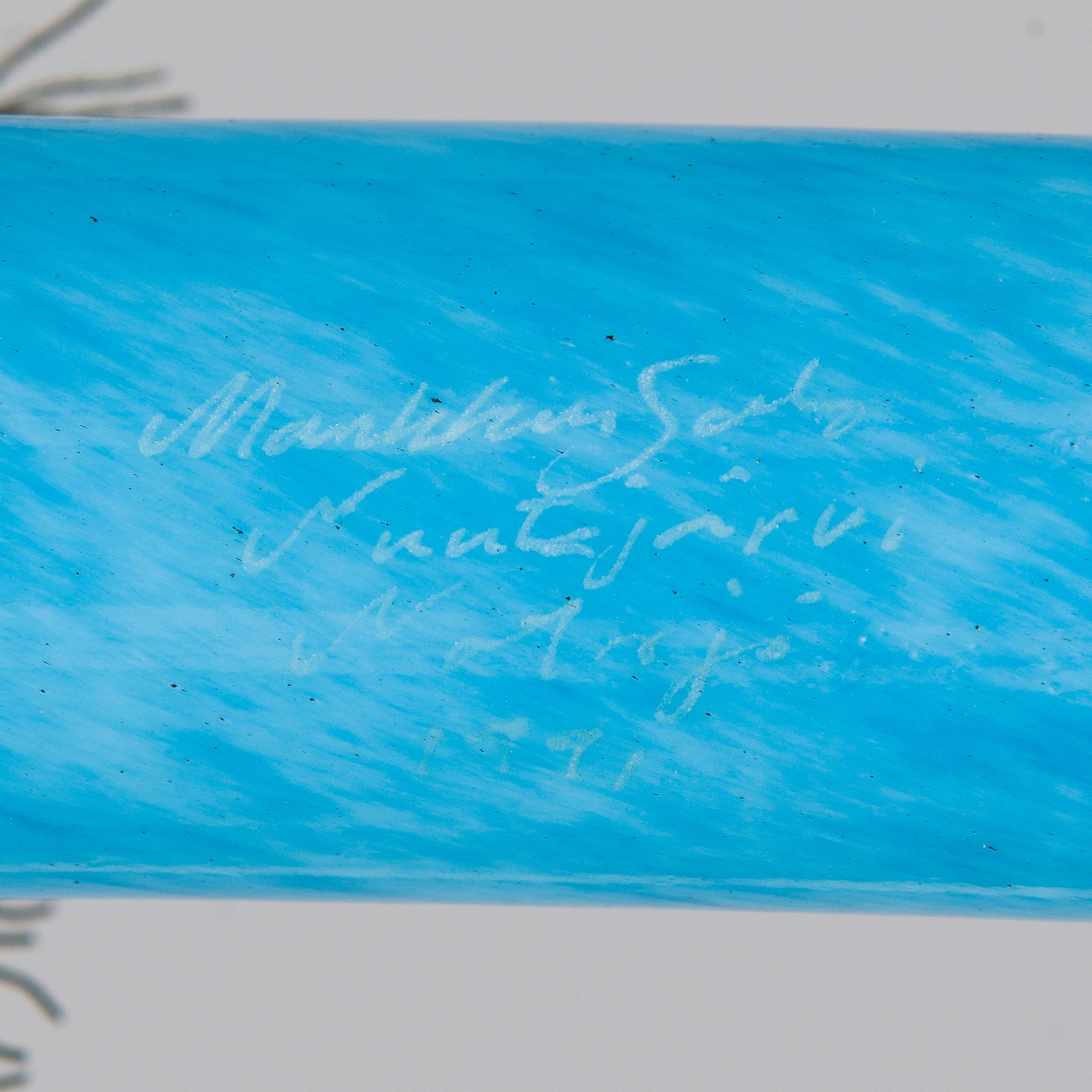 Markku Salo, a glass sculpture, signed Markku Salo Nuutajärvi Notsjö 1991.