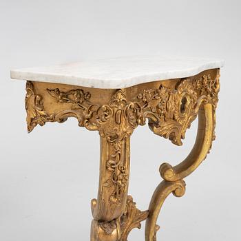 A Rococo style console table, late 19th Century.