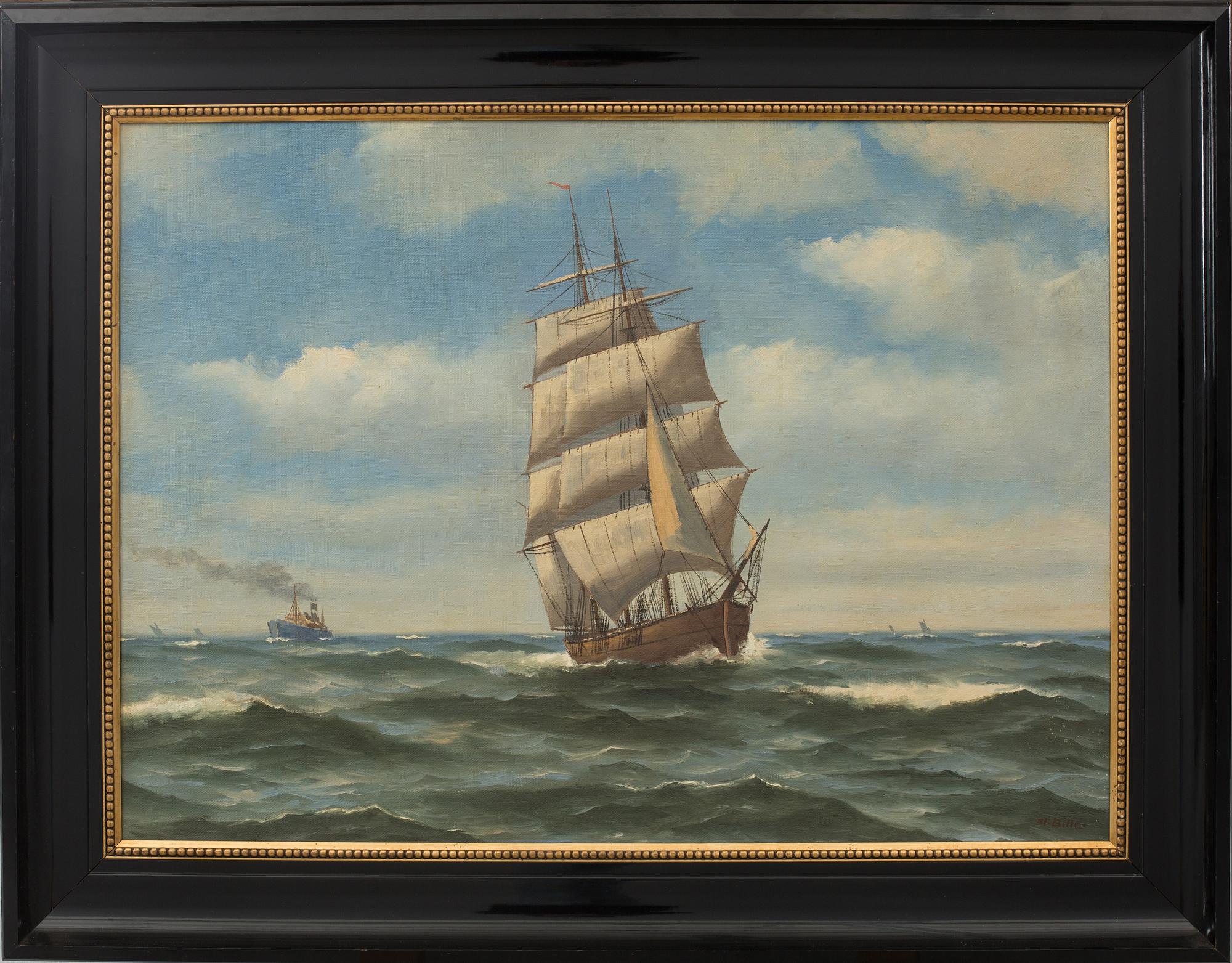 STEN BILLE, OIL ON CANVAS, SIGNED.
