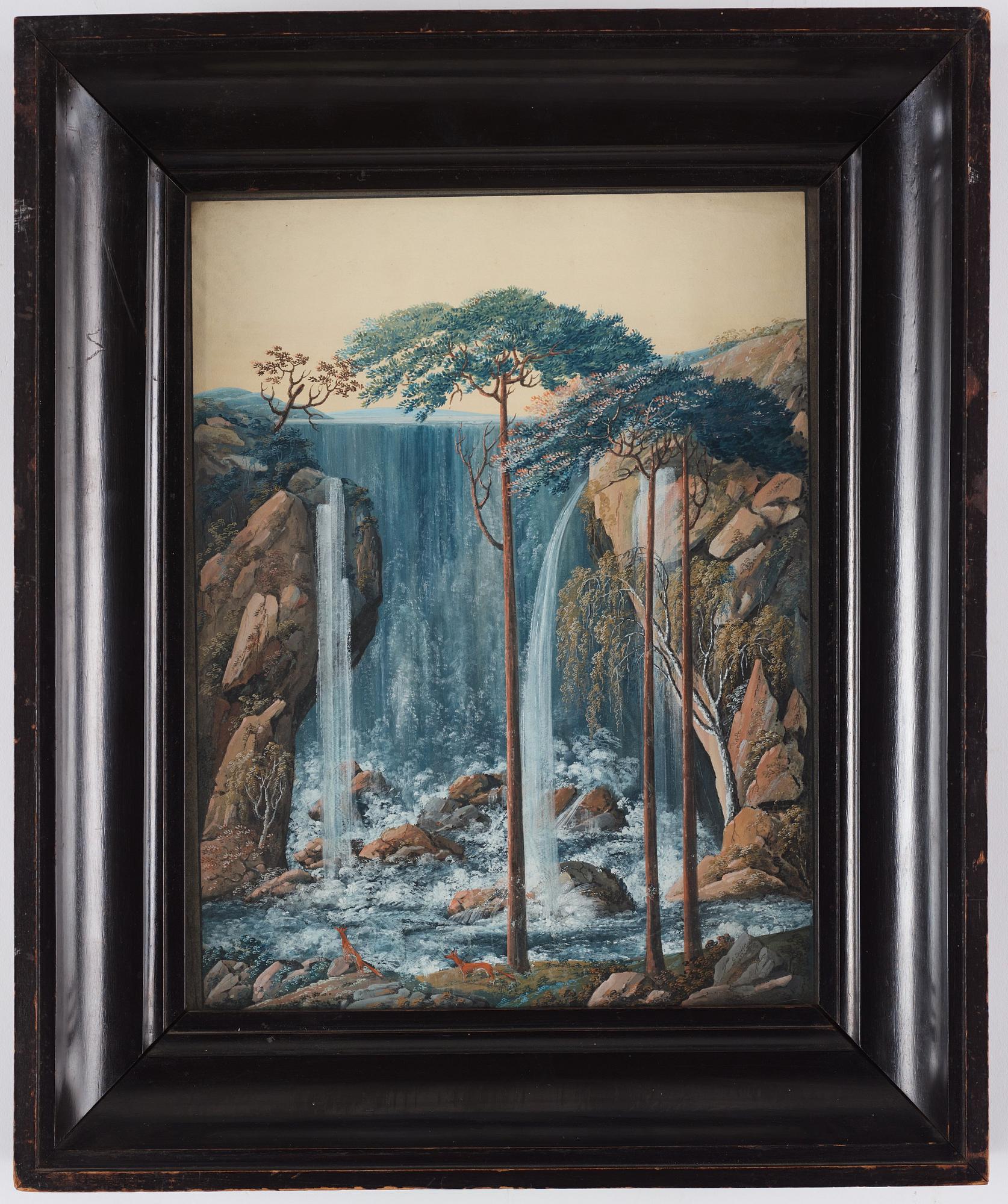 Anders Gustaf von Düben, The waterfalls in Bergpark Wilhelmshöhe, Germany, a pair.