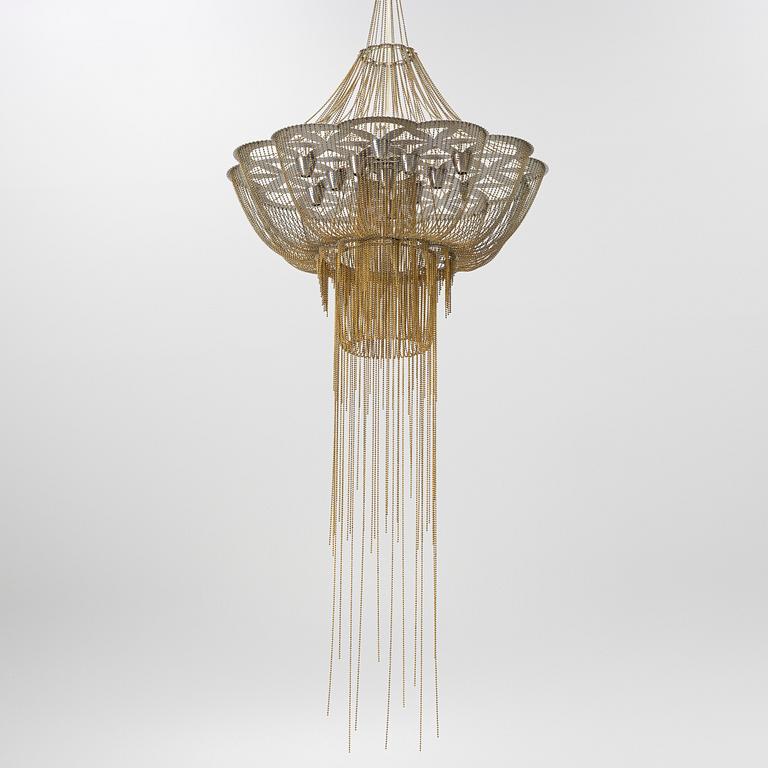 Adam Hoets & Sian Eliot, taklampa, "Flower of Life", Willow Lamp, Sydafrika, samtida.