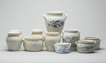 SYLTKRUS, 10 st olika, stengods, Rörstrand, Gustavsberg och Göteborg 1900-tal.