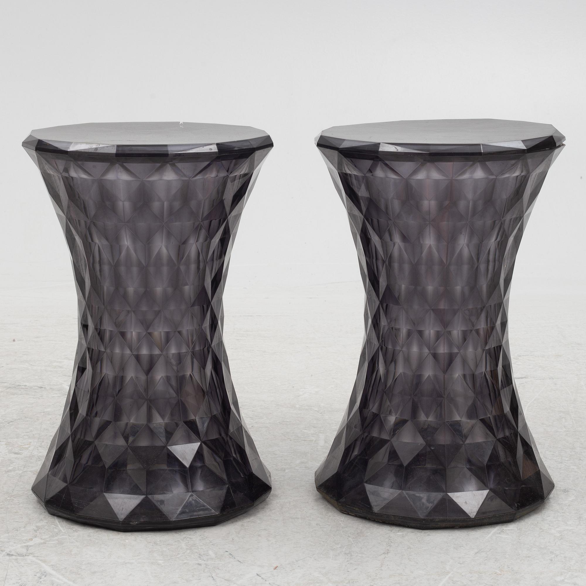 Marcel Wanders, a pair of stools, "Stone", Kartell, contemporary.