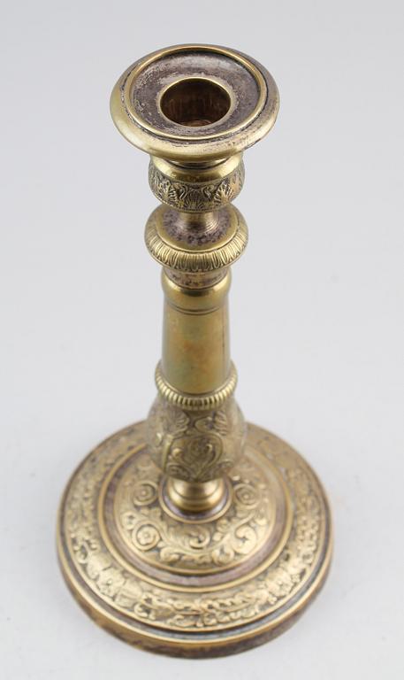LJUSSTAKE, mässing, empire, 1800-talets första hälft.