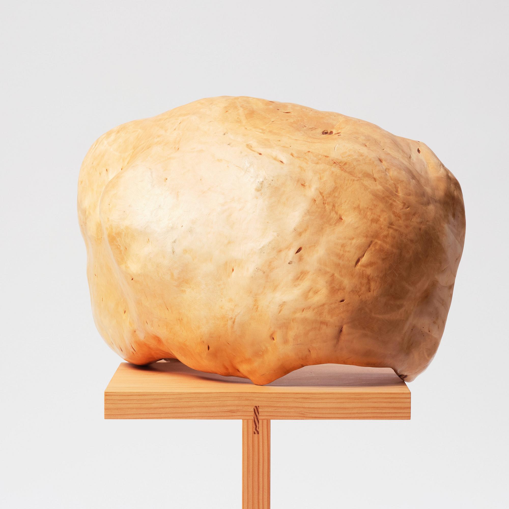 A burr wood bowl, 20th century.
