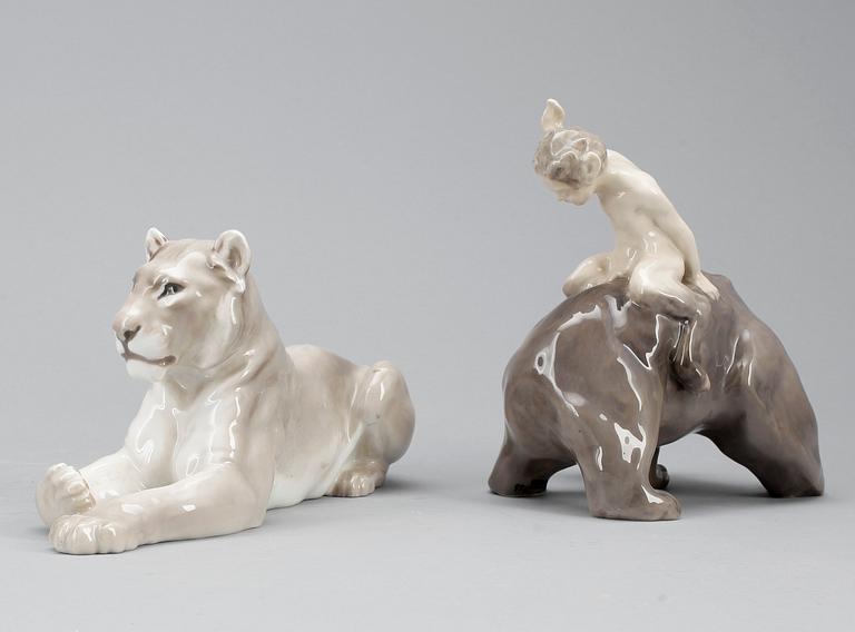 FIGURINER, 2st, porslin, Danmark, 1900-tal.