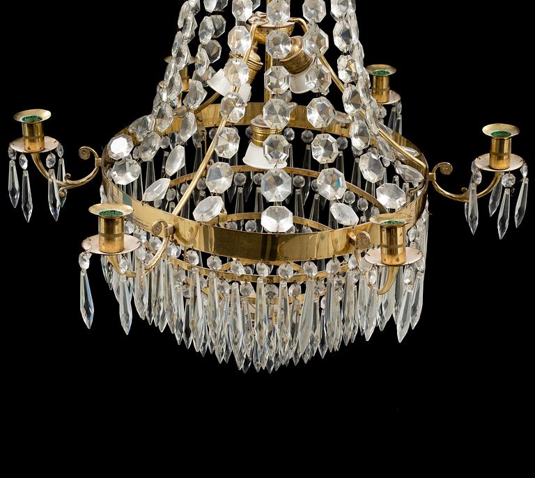 An empire style chandelier from the second half of the 20th century.