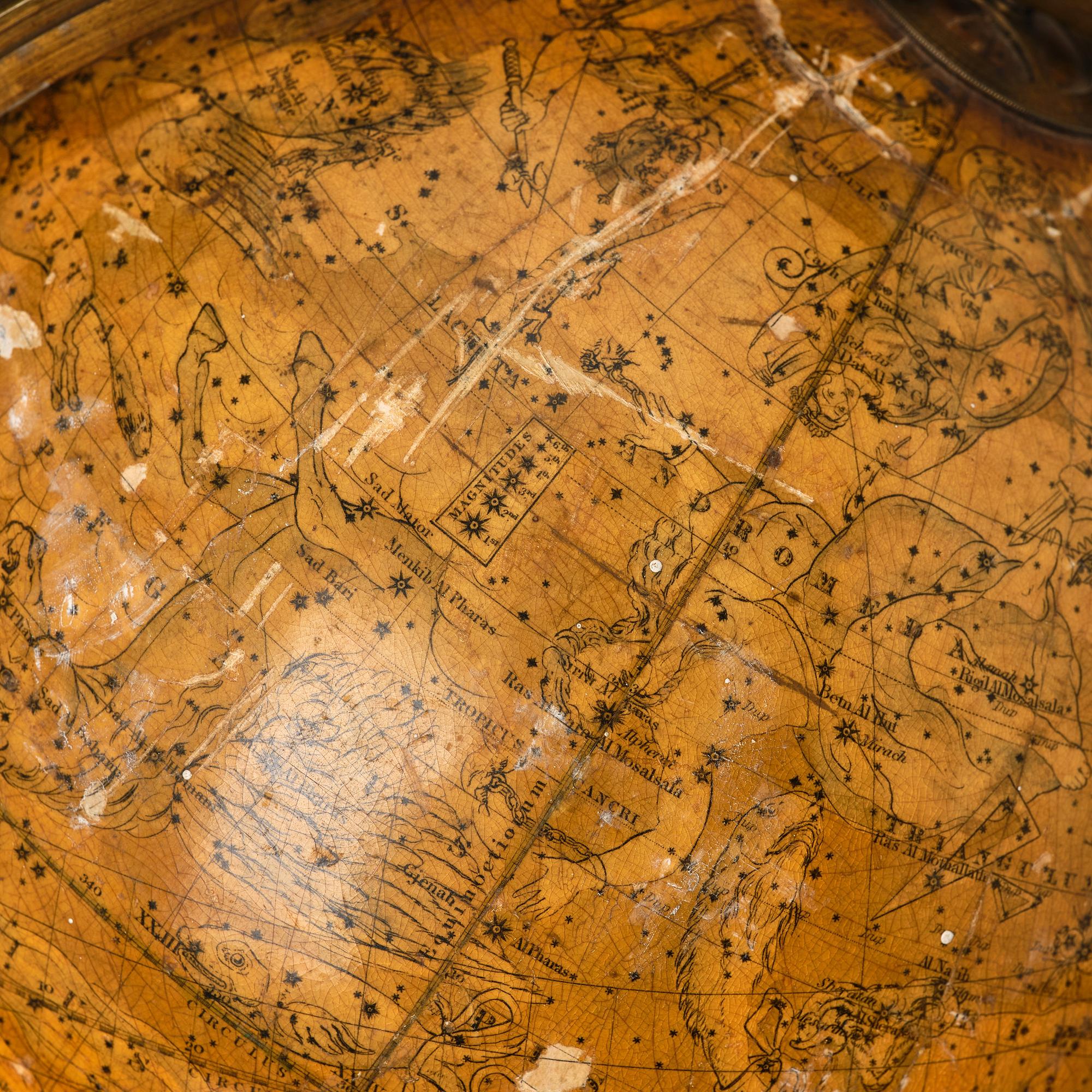 A celestial globe for table by Newton & son London 1860.