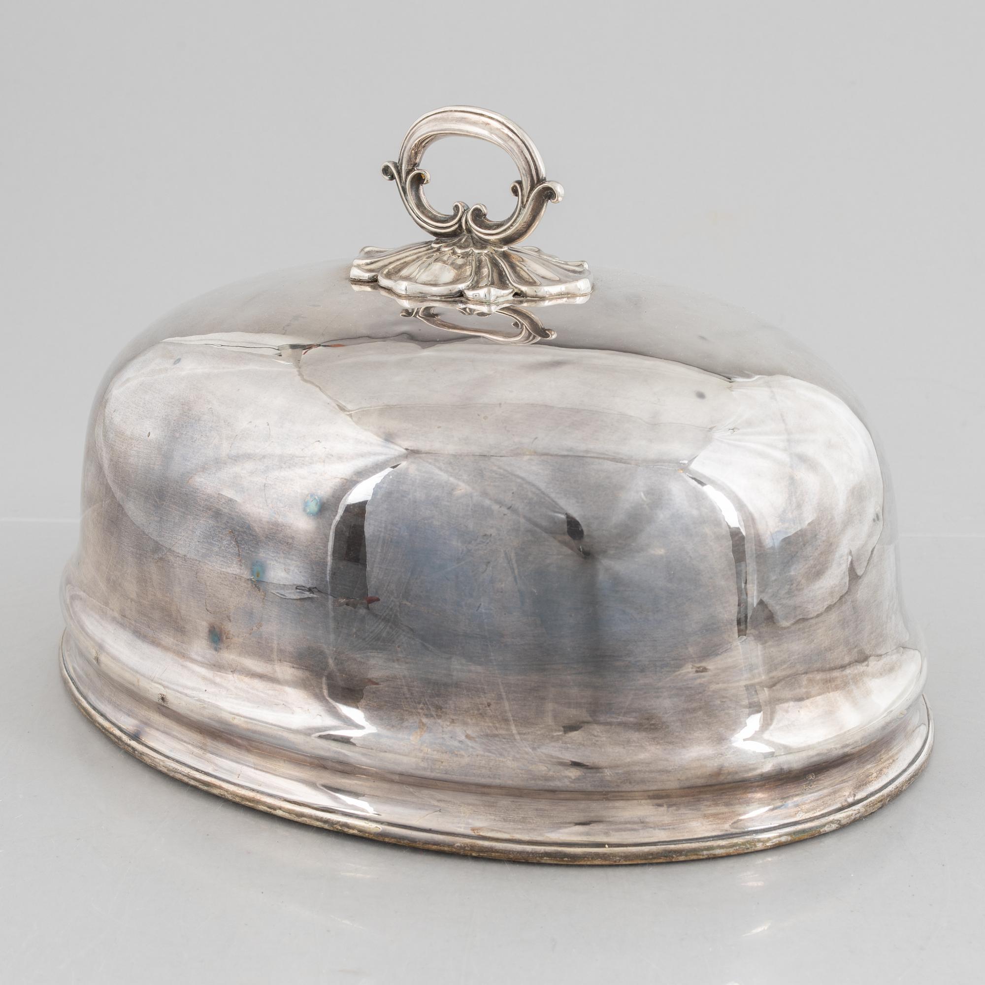 An English plate food dome cover, mark of Elkington & Company, Birmingham 1851.