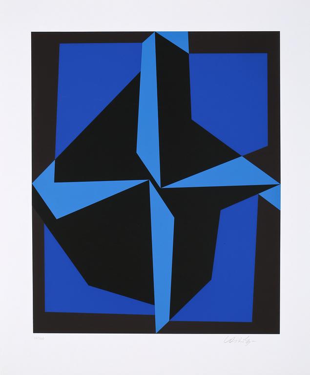 VICTOR VASARELY, färgserigrafi, signerad och numrerad 67/100.