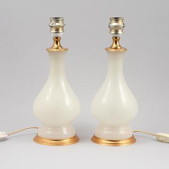 BORDSLAMPOR, ett par, troligen Italien, 1900-talets andra hälft.