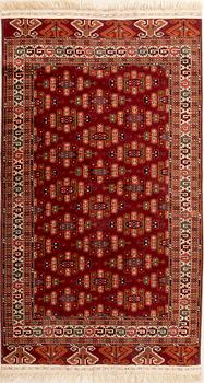 Yumut rug with Kepse roses semi-antique, approx. 198x126 cm.