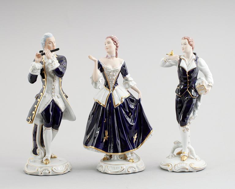 FIGURER, 3 st, porslin, Royal Dux, 1900-talets mitt.