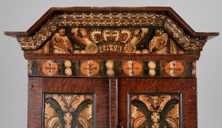 SKÅP, "kronskåp", allmoge, dat 1808.