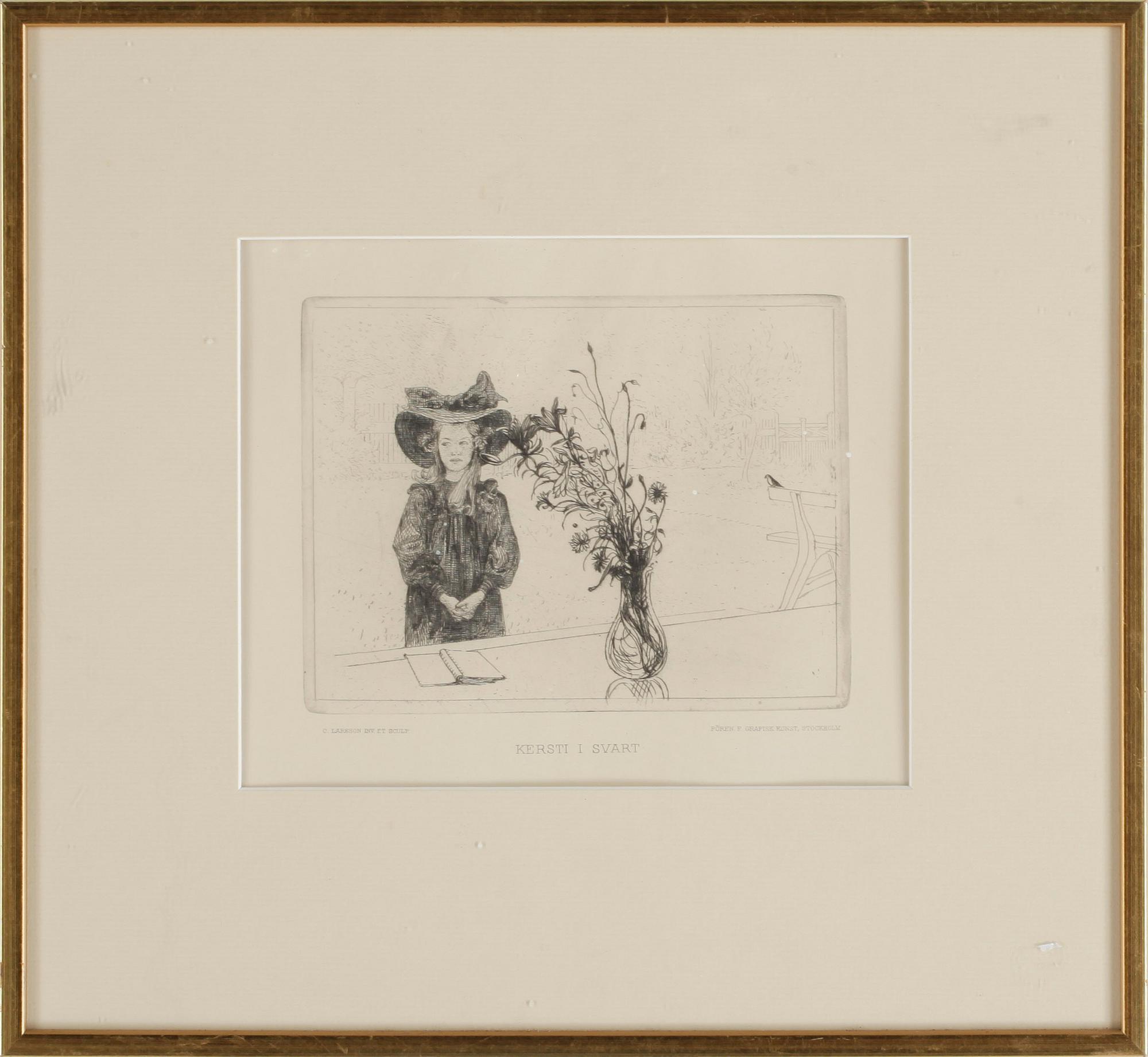 KOPPARSTICK, 4 st, Carl Larsson. 1900-talets början.