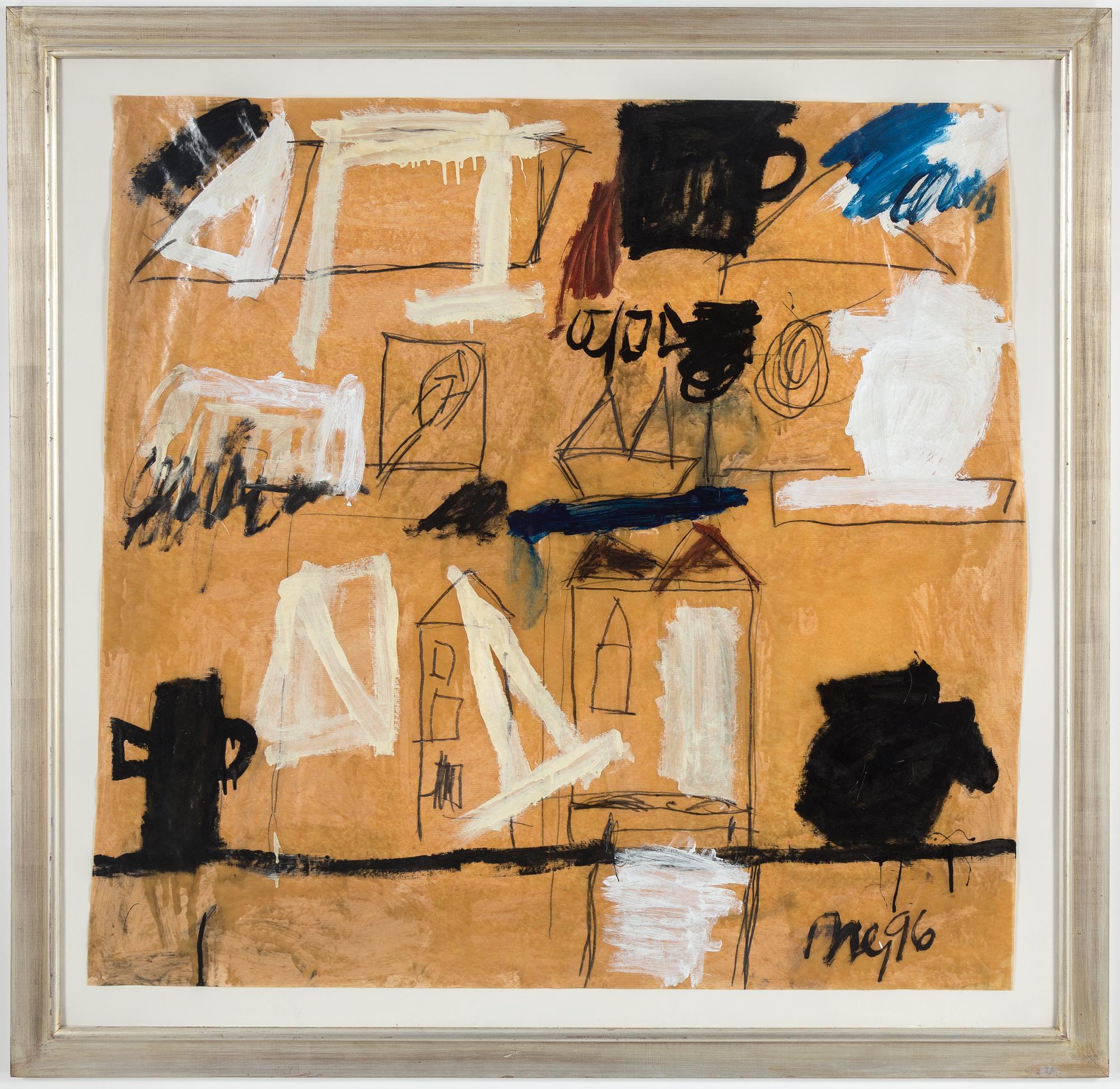 ARAMIS NEY, mixed media on paper, signed with monogram, dated 96.