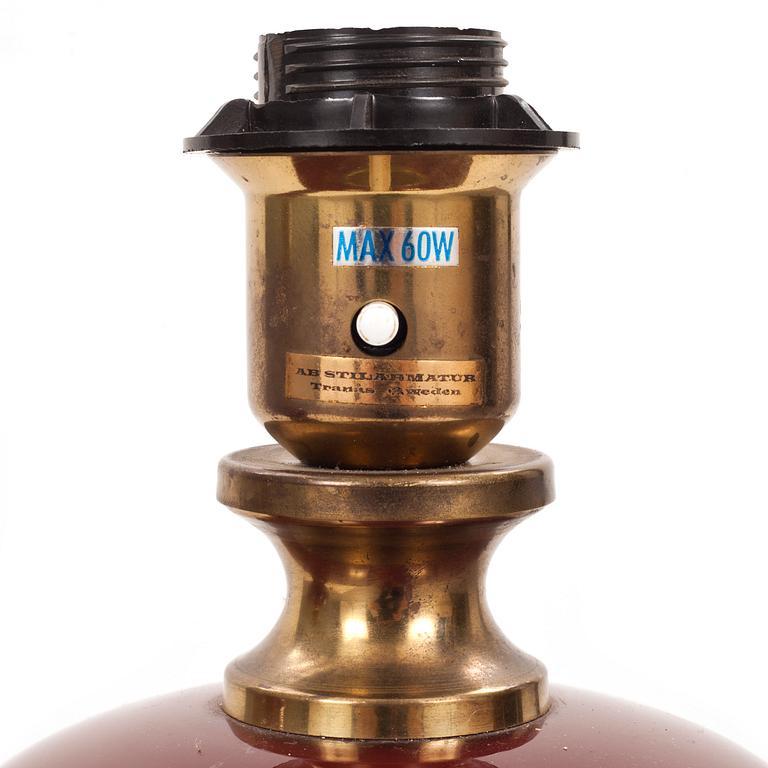 BORDSLAMPOR, ett par, AB Stilarmatur, Tranås, 1900-talets andra hälft.