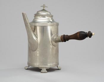 A Swedish pewter coffeecan, makers mark by Sven Ekström, Norrköping (1824-1852/61).