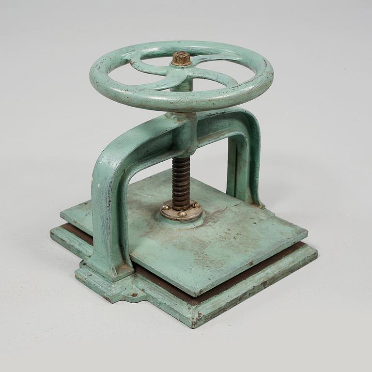 VÄXTPRESS/BOKPRESS, gjutjärn, omkring år 1900.