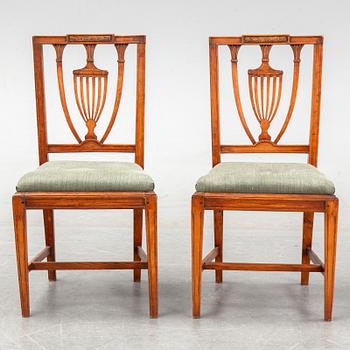 A pair of late Gustavian chairs by Johan Melchior Lundberg, ca 1800.
