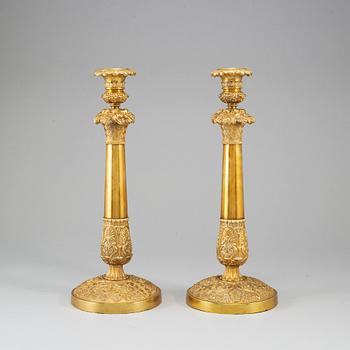 A pair of French Empire candlesticks, first half of the 19th century.