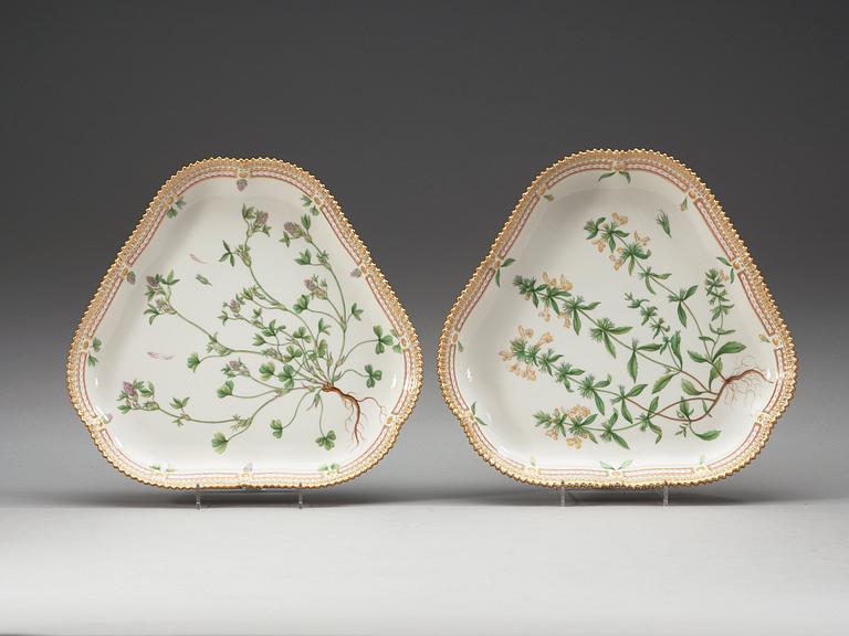 A set of four Royal Copenhagen 'Flora Danica' serving dishes, Denmark, 20th Century.