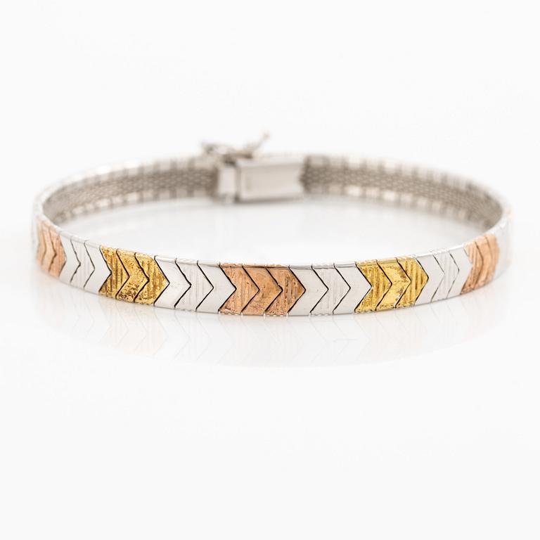 Bracelet in three colours, sterling silver.