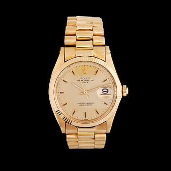 HERRARMBANDSUR, Rolex, 18 K guld, automatisk, 1960/70-tal.