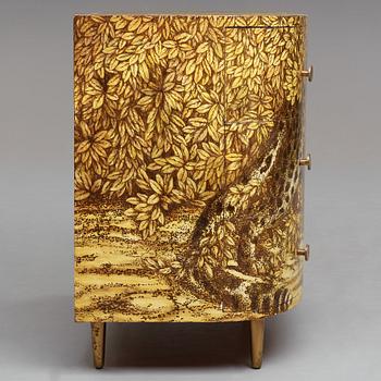 Piero Fornasetti, a "Leopardo" chest of drawers, Ateliers Fornasetti, Milan 1950-60's.