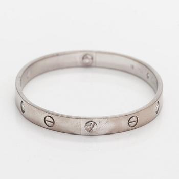 Cartier, rannekoru "Love", 18K valkokultaa, briljanttihiottuja timantteja.