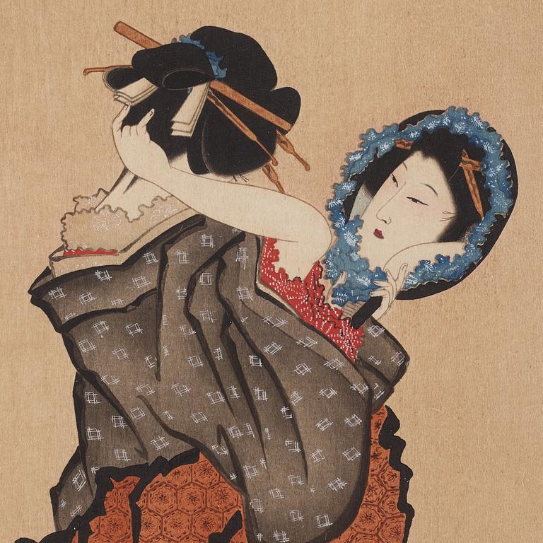 KATSUSHIKA HOKUSAI (1760–1849), after, color woodblock print. Japan, presumably 20th century.