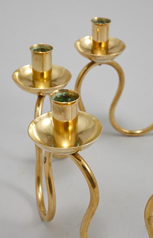 LJUSSTAKE, mässing, Lars Holmström, Arvika, 1900-talets andra hälft.