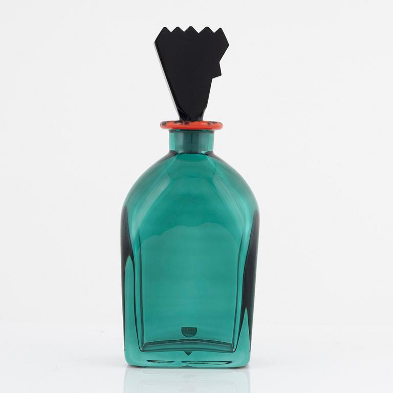 Erika Lagerbielke, a glass decanter with stopper, Orrefors, Sweden, 1988.