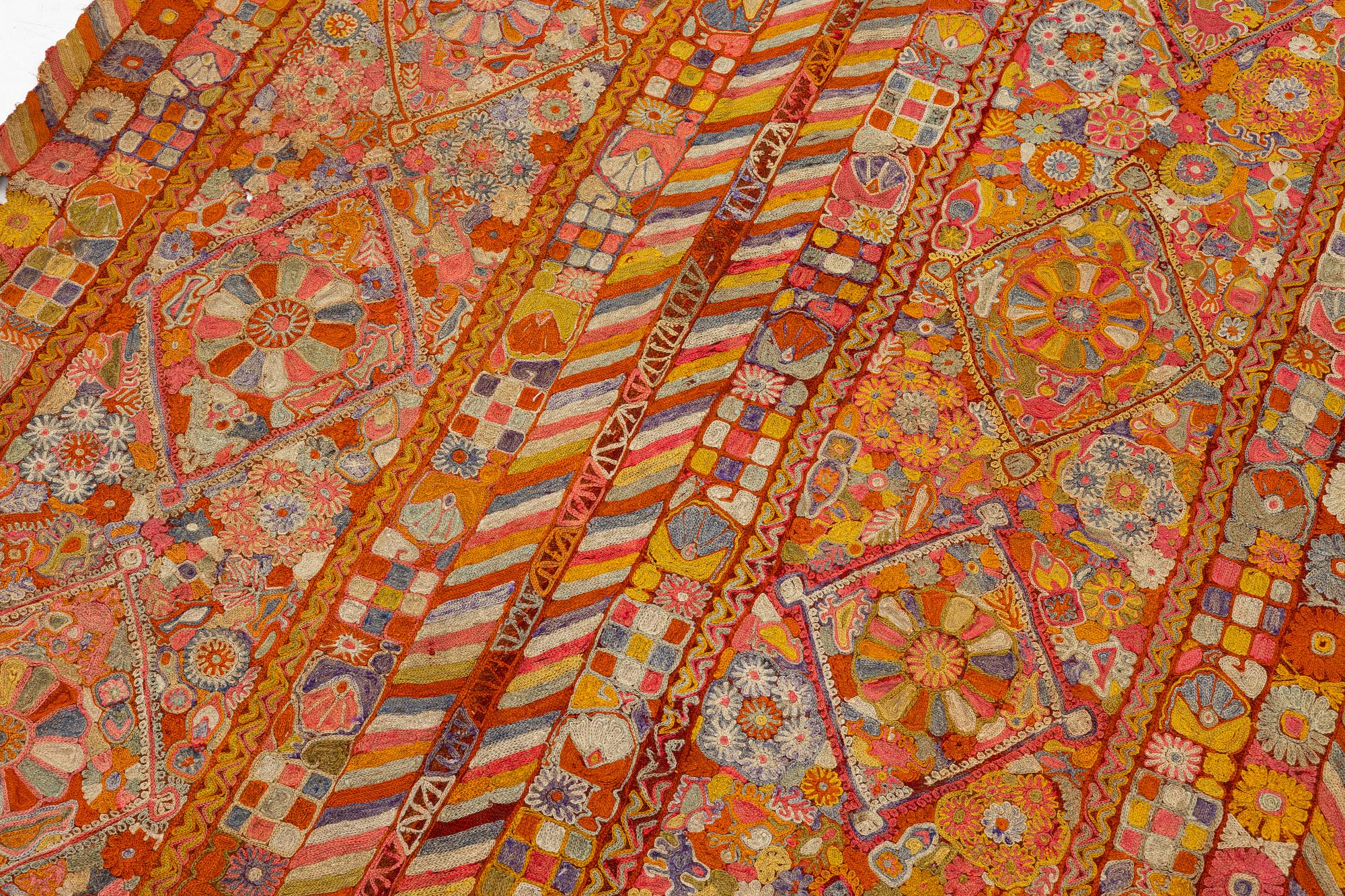 A semi-antique embroided textile, nomads, Iraq, c. 240 x 152 cm.