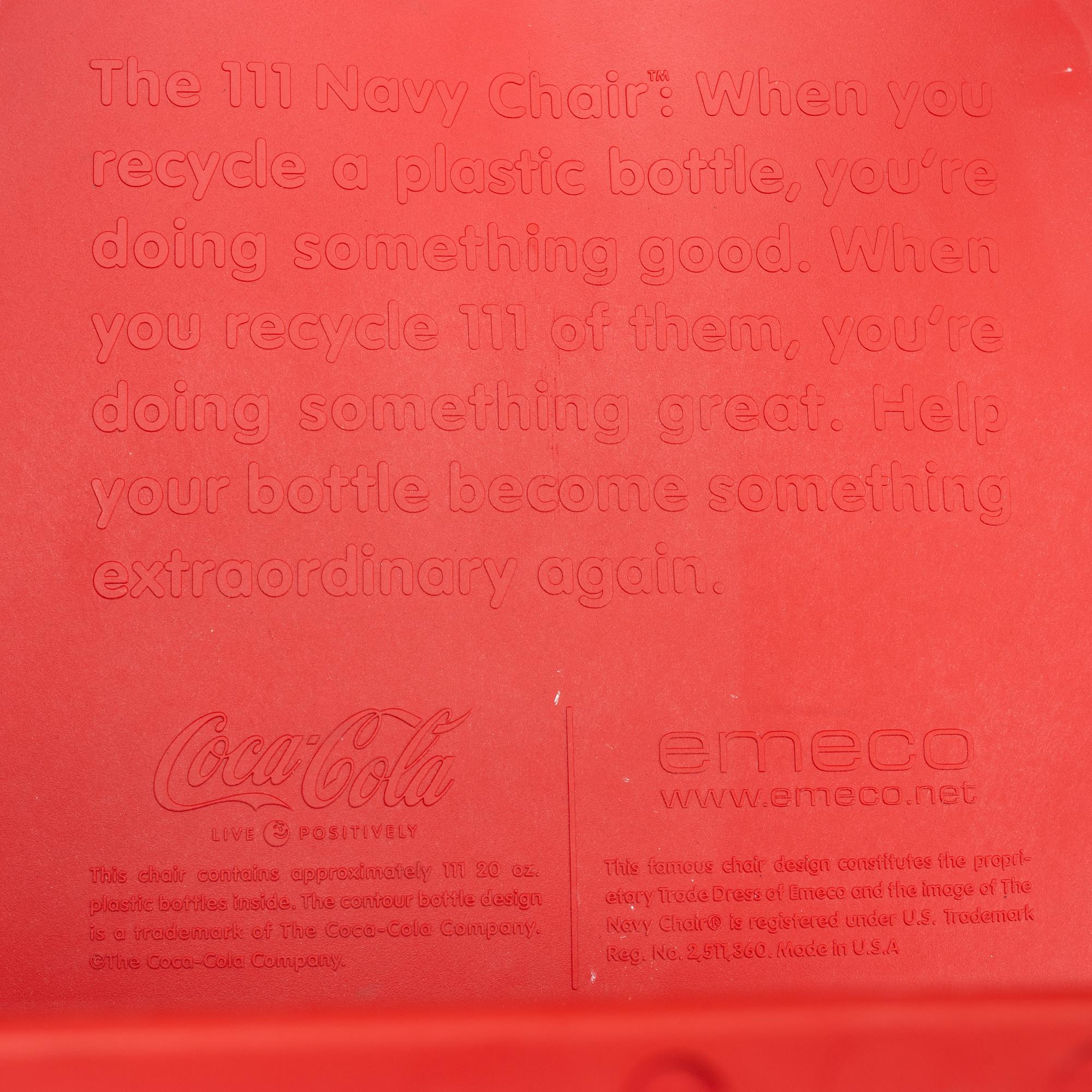 Stolar, 6 st, "111 Navy Chair", Emeco & Coca-Cola.